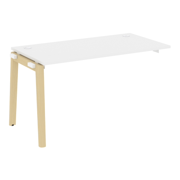 Наборный элемент рабочей станции на деревянных опорах Onix Wood OW.1.NRS-3.7 1380x720x750 (Белый Бриллиант/Дуб Светлый)