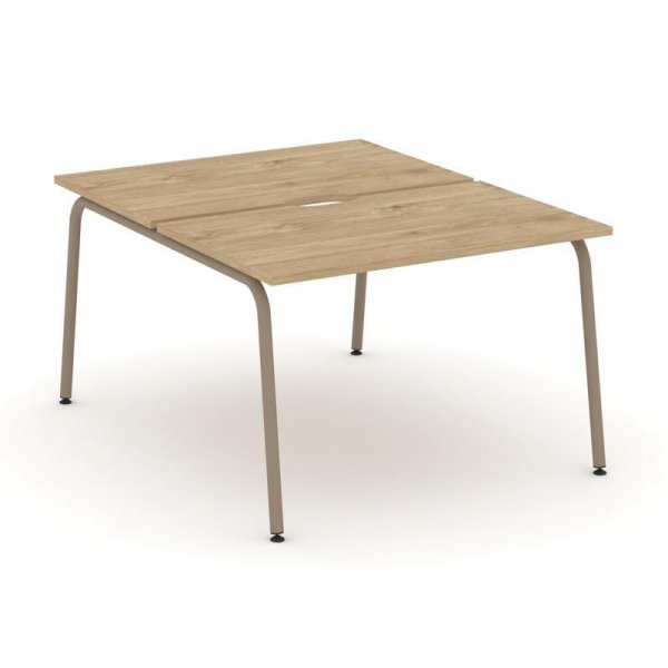 Рабочая станция 2 места ES.D.RS-2.2-VK (1180х1500х750) (Тиквуд Светлый/Металл Латте)