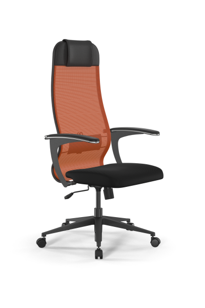 Кресло для руководителя Метта Sit 10 B1-111U - X2+UMF(X1) /Ub00/Wh00/U0mL-b(M09.B11.G19.W02) (Черный | Оранжевый)