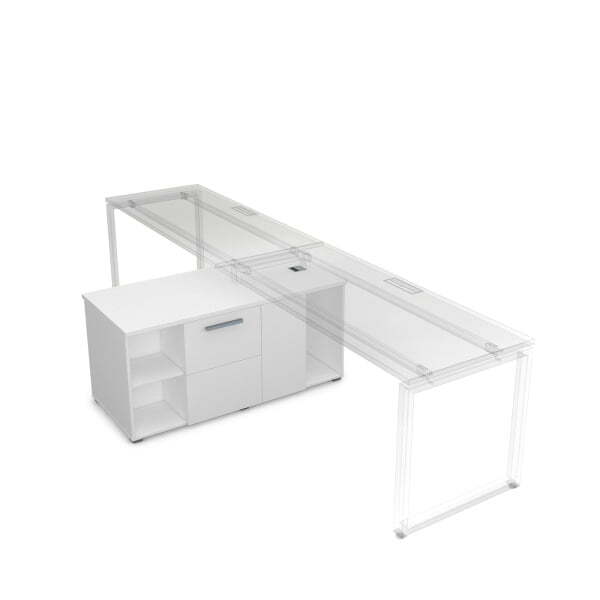 9Т.030 Тумба двухсторонняя (1300x600x620) (Белый премиум)