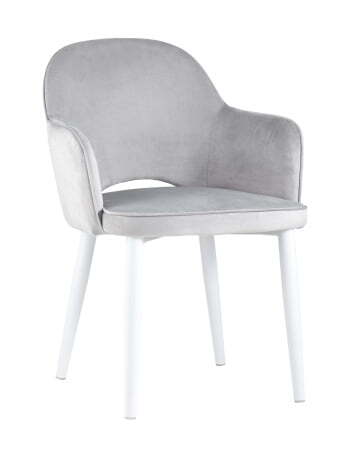 Стул Венера велюр серый ножки белые (Стул Венера серебристый)