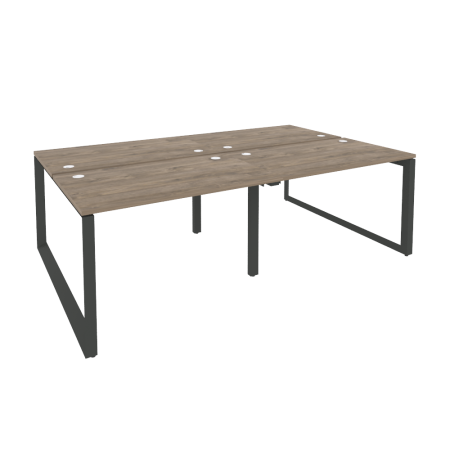 Рабочая станция на О-образном м/к Onix O.MO-D.RS-4.2.7 2360x1475x750 (Тиквуд Темный/Черный металл)