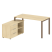 Рабочая станция с опорной тумбой левая Metal System Style БП.РС-СТС-2.3 Л 1500x1520x750 (Дуб Наварра/Серый металл)