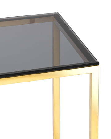 Журнальный стол 40*40 ТАУН золото стекло smoke (Журнальный стол Таун золотой)