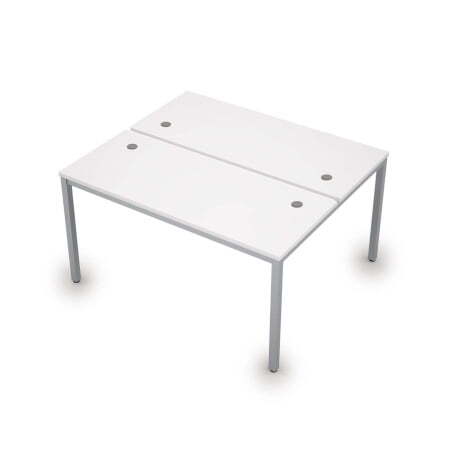 6МБ.278 Бенч-система на два рабочих места (1200x1435x750) (Белый/Алюминий матовый)