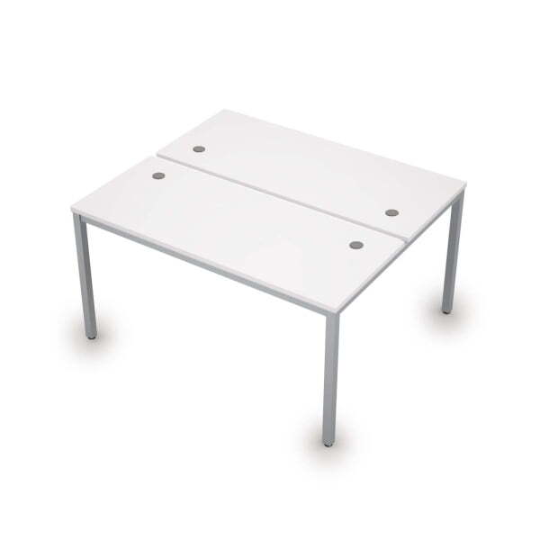 6МБ.278 Бенч-система на два рабочих места (1200x1435x750) (Белый/Алюминий матовый)