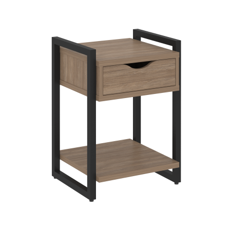 Тумба на регулируемых опорах с ящиком и полкой VR.L-T1.O 500x460x719 (Дуб Аризона/Черный металл)
