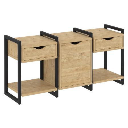 Тумба на регулируемых опорах наборная VR.L-TN-6.O 1440x460x719 (Тиквуд Светлый/Черный металл)