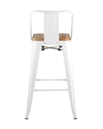 Стул полубарный TOLIX WOOD со спинкой белый глянцевый (Стул полубарный Tolix белый)