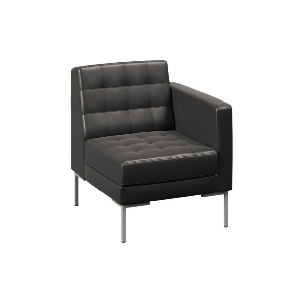 Секция с подлокотником одноместная FR-SP-01 (L) (Oregon 16/Металл Серый)