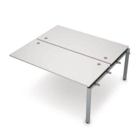 6МБС.6267 Бенч-система на 2 рабочих места, средний модуль (1000x1235x750) (Белый/Алюминий матовый)