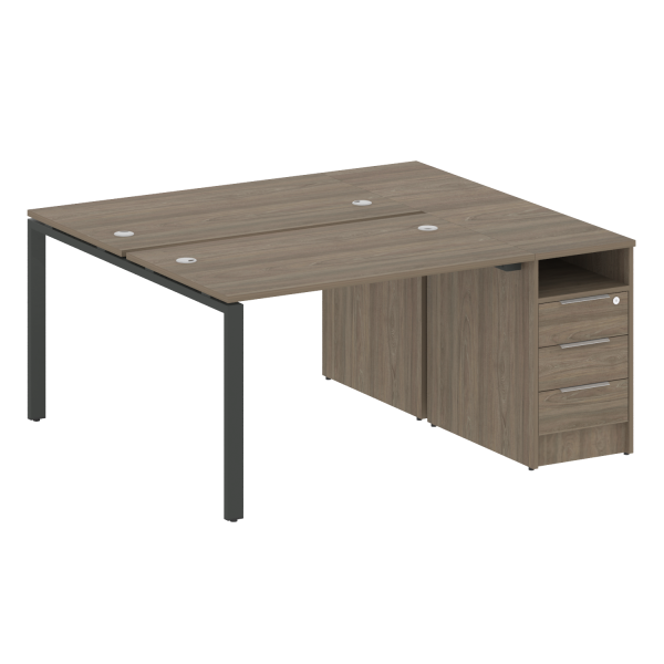 Рабочая станция с опорной тумбой Metal System Style БП.РС-СТП-2.2 1612x1475x750 (Вяз/Антрацит металл)