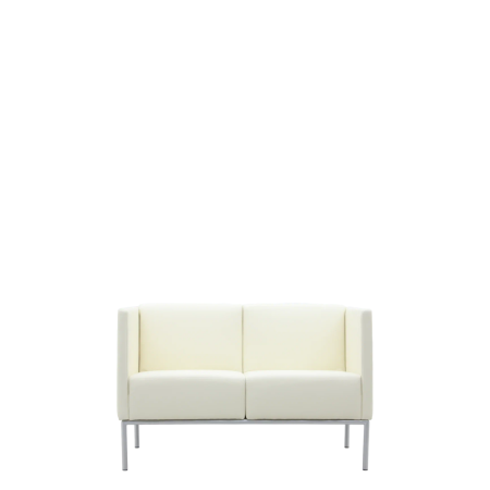 Диван офисный Авеню (М-14) 2-х местный с подлокотниками (Белый)