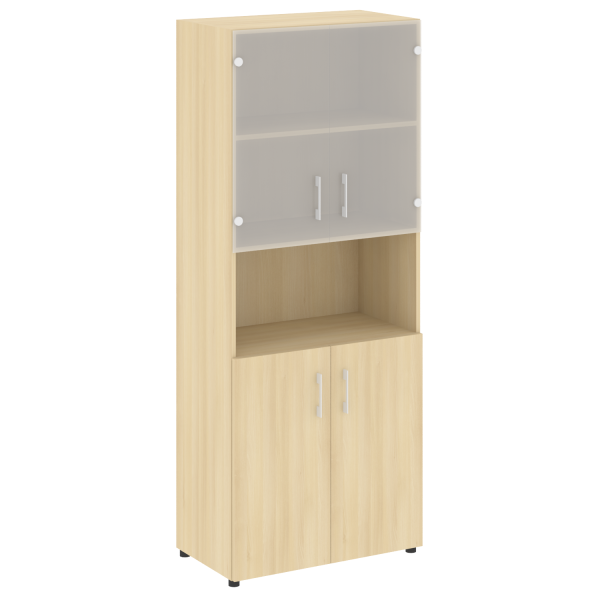 Шкаф комбинированный со стеклом нужен топ LT.ST 1.4 800x450x1990 (Акация Лорка)