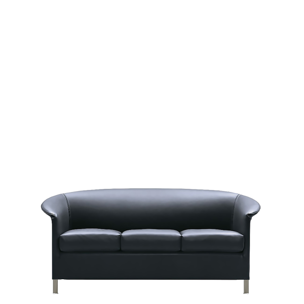 Диван офисный Аура (С-13) 3-х местный (Черный)