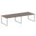 Переговорный стол 2 столешницы Metal System Style БО.ПРГ-2.4 3200x1235x750 (Дуб Наварра/Серый металл)
