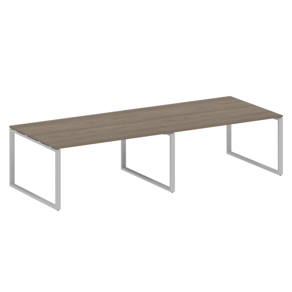 Переговорный стол 2 столешницы Metal System Style БО.ПРГ-2.4 3200x1235x750 (Вяз/Серый металл)