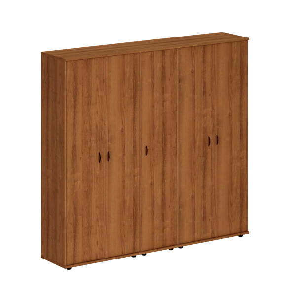 Шкаф комбинированный высокий (закрытый + закрытый узкий + закрытый) Престиж Исп.40 2200x460x2030 (Темный орех)