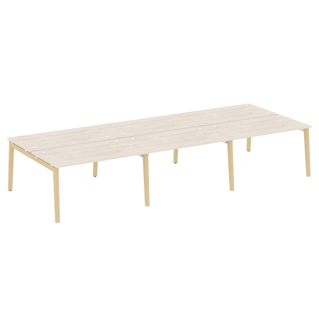 Рабочая станция на деревянных опорах Onix Wood OW.D.RS-6.3.8 4140x1635x750 (Дуб Аризона/Дуб Светлый)