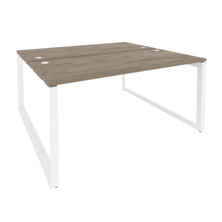 Рабочая станция на О-образном м/к Onix O.MO-D.RS-2.4.7 1580x1475x750 (Тиквуд Темный/Белый Металл)
