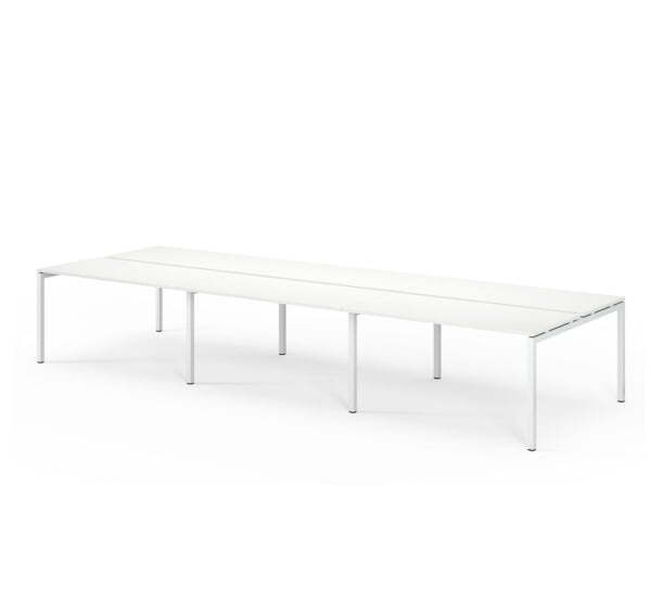 TOUR LIGHT Бенч-система 6 рабочих мест 420x143 (Белый/Белый металл)