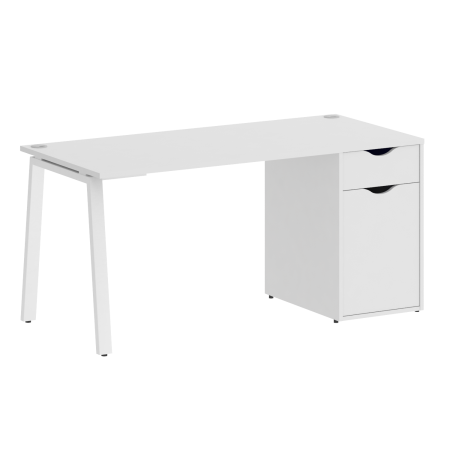 Стол письменный VR.SP-3-158.1.A 1580x720x750 (Белый/Белый Металл)