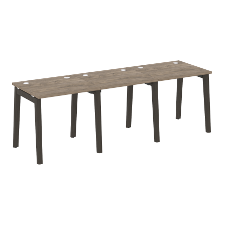 Рабочая станция на деревянных опорах Onix Wood OW.RS-3.0.7 2340x720x750 (Тиквуд Темный/Дуб Темный)