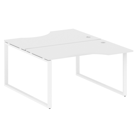 Рабочая станция криволинейная Metal System Style БО.РАС-СА-2.2 1400x1835x750 (Белый/Белый металл)