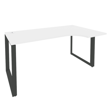 Стол эргономичный правый на О-образном м/к Onix O.MO-SA-1R 1580x980x750 (Белый Бриллиант/Черный металл)