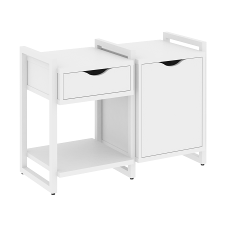 Тумба на регулируемых опорах наборная VR.L-TN-3.O 970x460x719 (Белый Бриллиант/Белый металл)