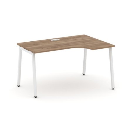 Стол рабочий эргономичный SN-4A.SPA-011(R) (1380х700/980х750) (Дуб Табак/Металл Белый)