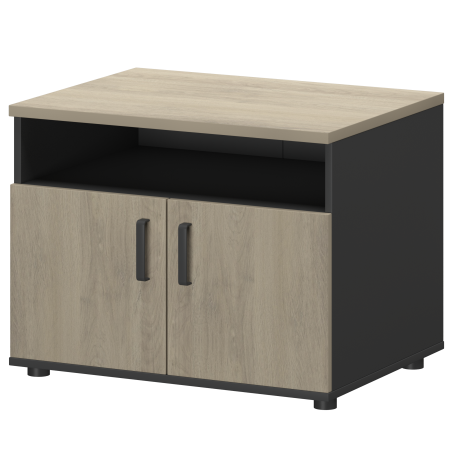 Тумба для оргтехники Смарт СМТ-2ДН Тип2 800x600x625 (Графит/Кронберг)