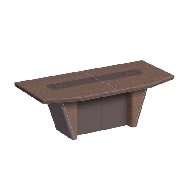 Стол для президиума, дерево/кожа, металлическая вставка ISixty 280TC 2800x1100x740 (Кожа коричневая)