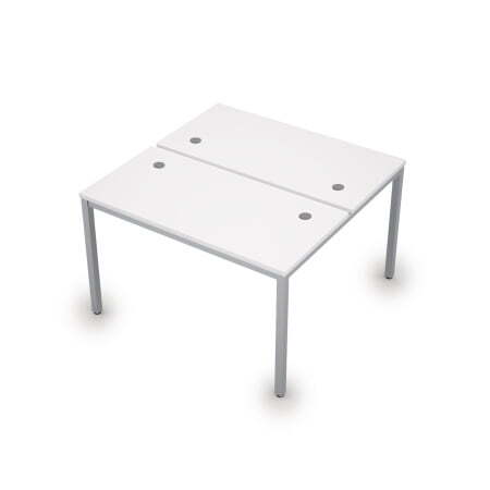 6МБ.268 Бенч-система на два рабочих места (1200x1235x750) (Белый/Алюминий матовый)