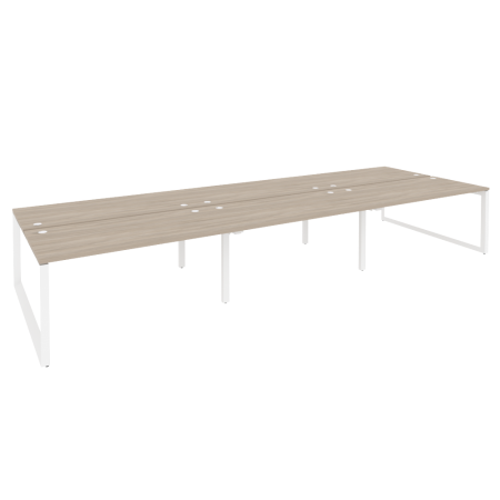 Рабочая станция на О-образном м/к Onix O.MO-D.RS-6.4.8 4740x1635x750 (Дуб Аттик/Белый Металл)