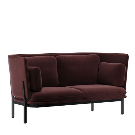 Диван двухместный с низкой спинкой STA-02L (Velutto 29/Металл Черный)