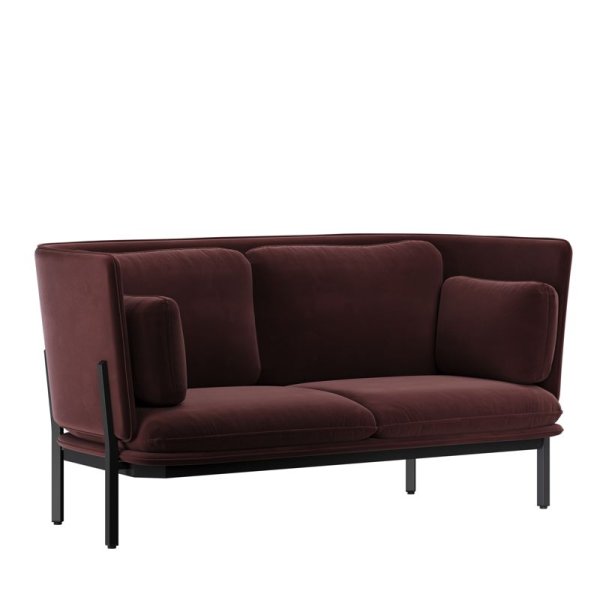 Диван двухместный с низкой спинкой STA-02L (Velutto 29/Металл Черный)