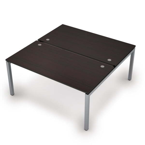 6МБ.5284 Бенч-система на 2 рабочих места (1600x1635x750) (Венге/Алюминий матовый)