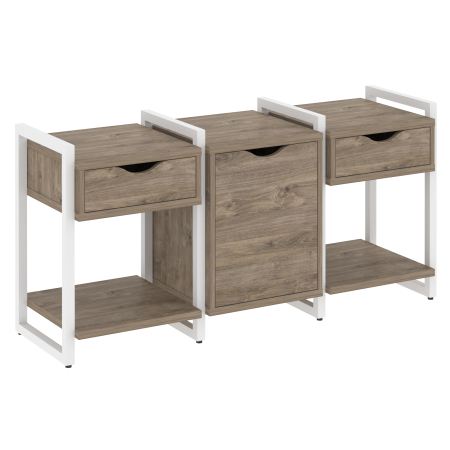 Тумба на регулируемых опорах наборная VR.L-TN-6.O 1440x460x719 (Тиквуд Темный/Белый металл)