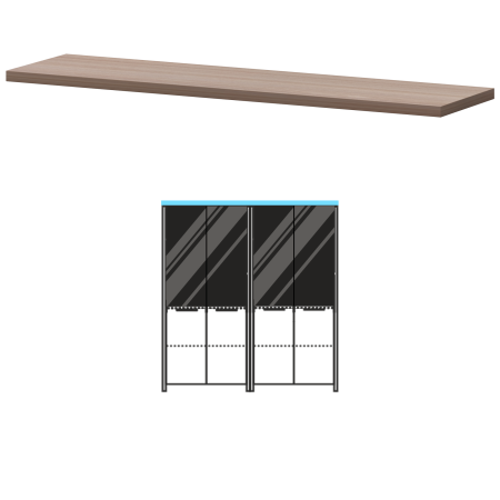 Топ Акцент КТ-74.38 1714x441x38 (Темный шимо)