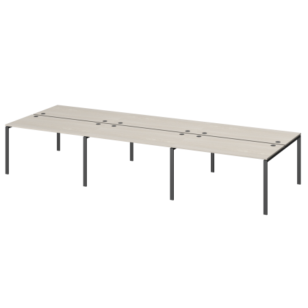 Бенч двойной на 6 рабочих мест Арго-М АМБ-005.60-6 5400x1236x760 (Ясень Шимо)