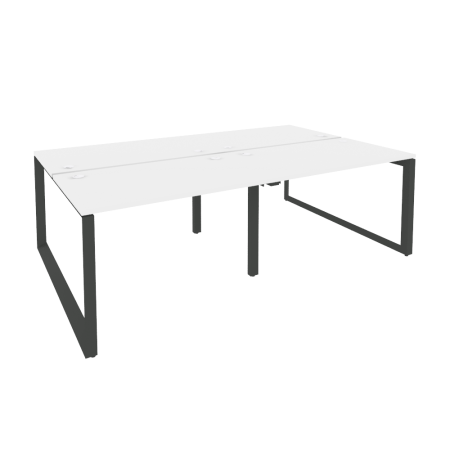 Рабочая станция на О-образном м/к Onix O.MO-D.RS-4.2.7 2360x1475x750 (Белый Бриллиант/Черный металл)