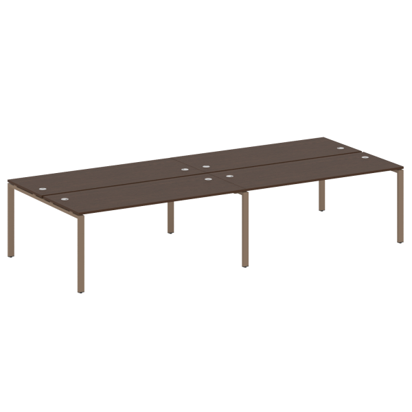 Рабочая станция на 4 раб. места Metal System Style БП.СМ-4.5 3600x1475x750 (Венге Цаво/Мокко металл)