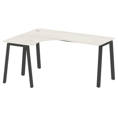 Стол криволинейный левый Metal System Style БА.СА-4 Л 1600x1200x750 (Дуб Наварра/Антрацит металл)