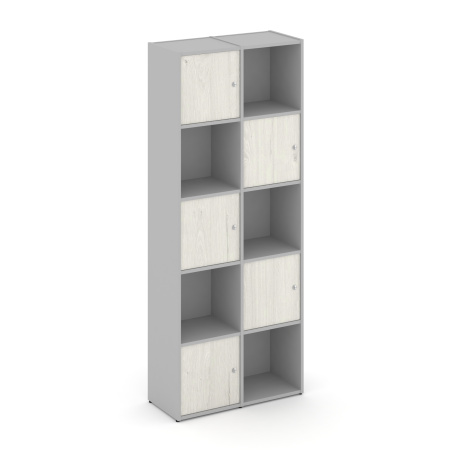 Стеллаж Locker Plus LK.K-008 798x350x1983 (Серый | Дуб Наварра)