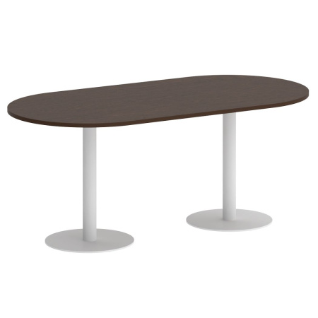 Стол овальный VR.SP-5-180.1 1800x900x750 (Венге Цаво/Белый Металл)