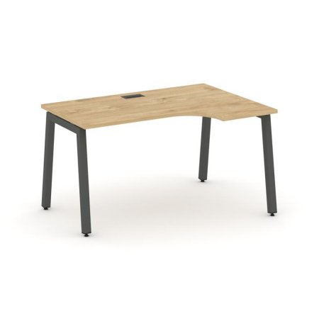 Стол рабочий эргономичный SN-5A.SPA-011(R) (1380х700/980х750) (Тиквуд Светлый/Металл Антрацит)