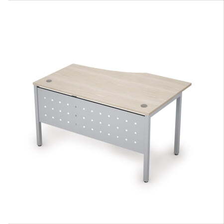 6МК.022 Стол криволинейн.лев. (1400x900x750) (Шамони светлый/Алюминий матовый)