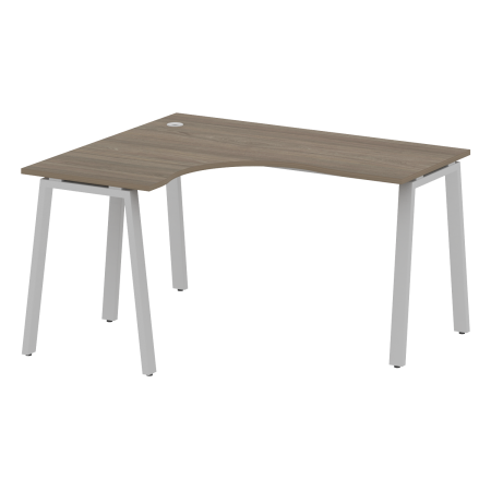 Стол криволинейный левый Metal System Style БА.СА-3 Л 1400x1200x750 (Вяз/Серый металл)