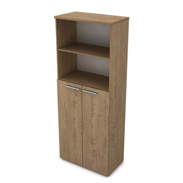 9Ш.005.3 Шкаф высокий с открытой полкой (800x450x2045) (Teakwood)